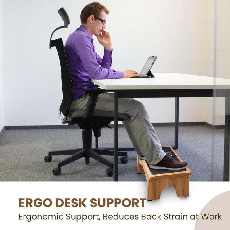 StrongTek Adjustable Foot Rest for Under Desk, 3-Level Adjust Incline, 7" Step Stool for Kids Adults, Ergonomic Foot Stool Relieves Swelling, One Step Stool with Non-Slip Surface for Home and Office - Image 5